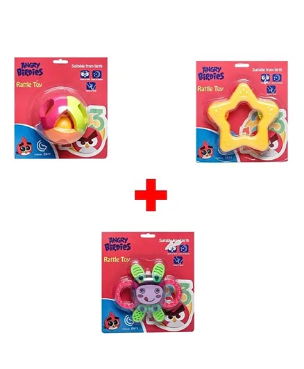 Angry Birds Rattle Toy Ball and Toy Star Toy Bug Buy 2 Get 1 - Multicolour