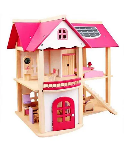 UKR Wooden Doll House - Pink