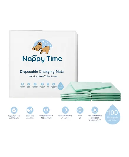 Nappy Time Disposable Changing Mats - Pack of 100