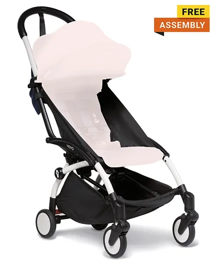 Babyzen YOYO2 Frame - Lightweight White Stroller Base, Easy Fold & Unfold, Newborn to Toddler, Upgraded Wheel Suspension
