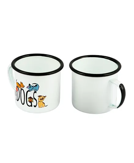 Biggdesign Dogs Enamel Mugs Set - 2 Pieces