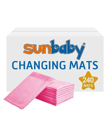 Sunbaby Disposable Changing Mats Pack of 240 - Pink