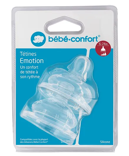 Bebeconfort Silicone Maternity Wide-Base Teats Set of 2- Blue