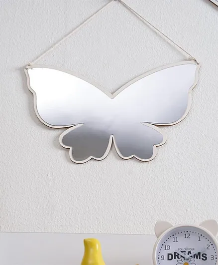 مرآة ديكور الجدار الفراشة الصغيرة من بان هوم - فضي