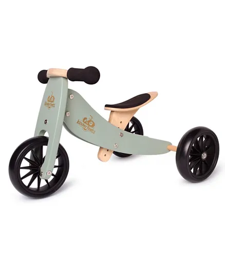 Kinderfeets Wooden 2-in-1 Tiny Tot Tricycle & Balance Bike - Sage