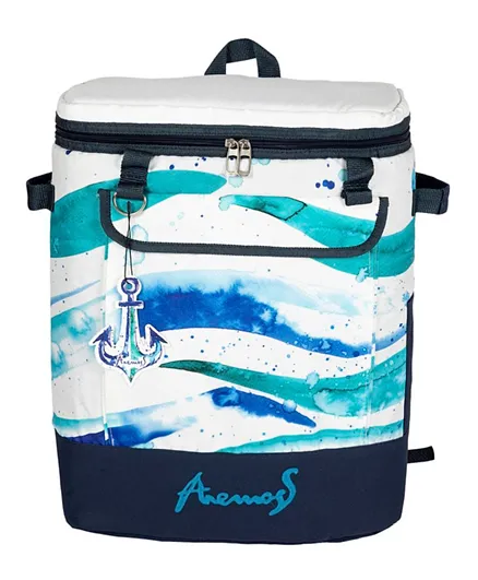 حقيبة غداء معزولة بتصميم الأمواج من أنيموس - أزرق