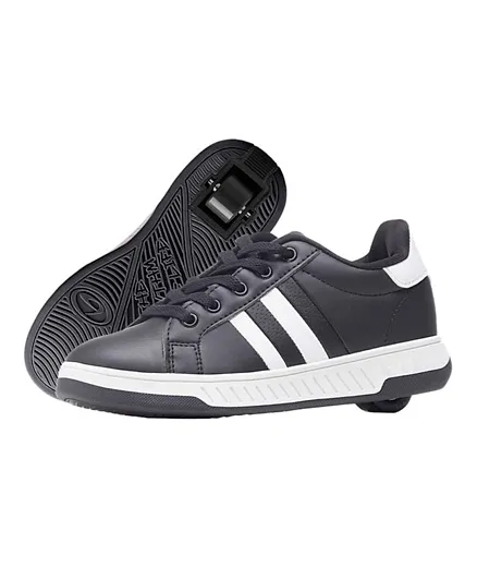 Breezy Rollers 2 Stripes Lace Up Shoes With Wheels - Black