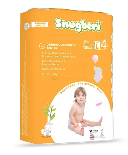 Snugberi Baby Diapers Mega Pack Large Size 4 - 60 Pieces