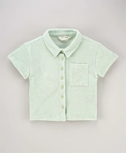 Nakd Terry Cloth Mini Shirt - Light Green