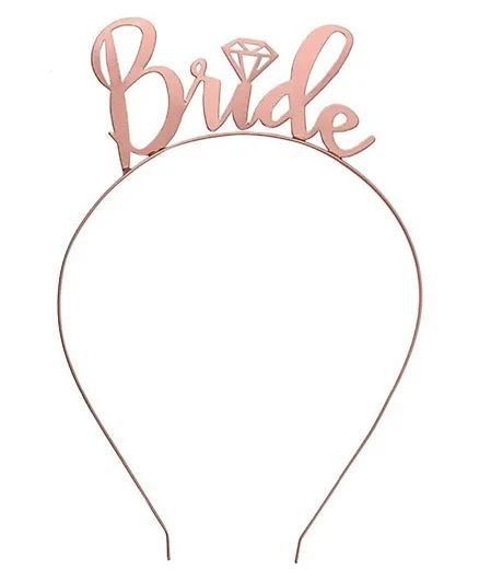Highland Bride To Be Tiara Headband For Bridal Shower - Rose Gold