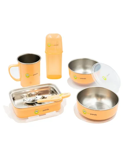 Mini Panda 7-in-1 Lunchville Meal Set Durable & BPA Free Lunchbox - Coral