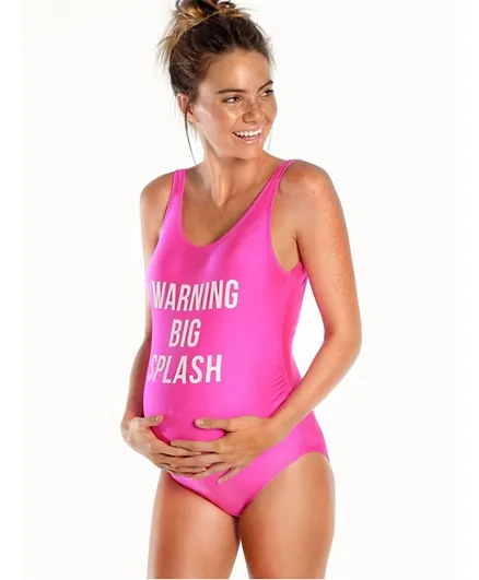 Mamagama Warning Big Splash Maternity Swimwear - Pink