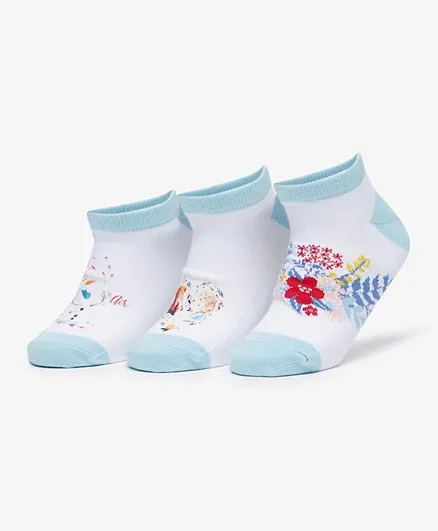 Disney 3-Pack Frozen Print Ankle Length Socks - Multicolor