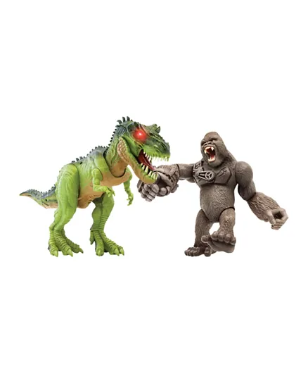 معركة بدائية سايبر غوريلا ضد ديناصور تي-ريكس