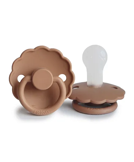 FRIGG Daisy Silicone Baby Pacifier 1-Pack Peach Bronze - Size 1
