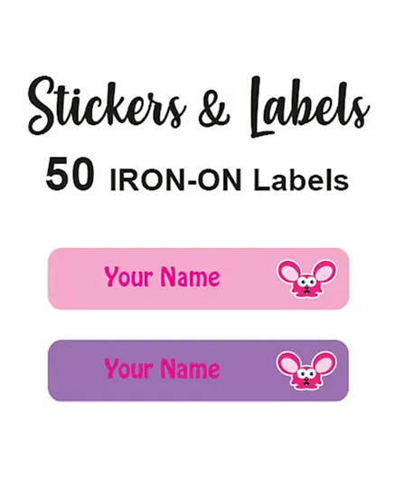 Ladybug Labels Personalised Name Iron-On Labels Louis - Pack of 50
