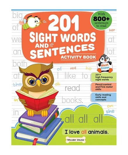201 Sight Words And Sentences Activity Book - English