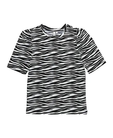 Little Pieces Zebra Top - Black