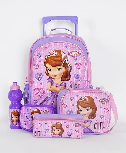 Sofia the First 5 in 1 Trolley Bag Set Multicolor - Pack of 5