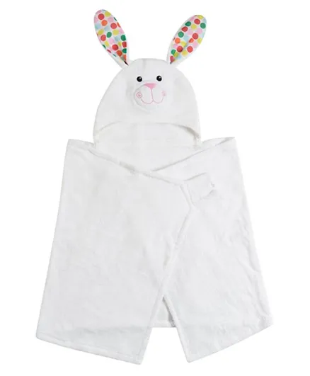 Zoocchini Bella the Bunny Hooded Towel - White