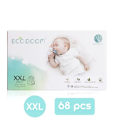 Eco Boom Baby Bamboo Biodegradable Disposable Diaper Pants Size 6 - 68 Pieces