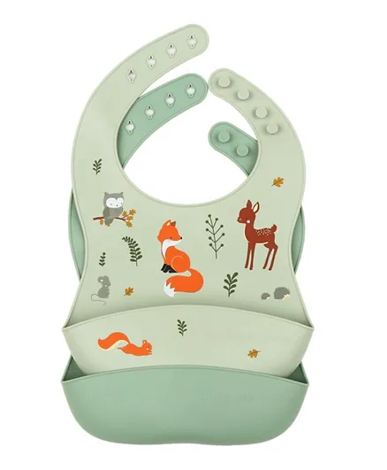 A Little Lovely Company Forest Friends Silicone Bib - Set Of 2