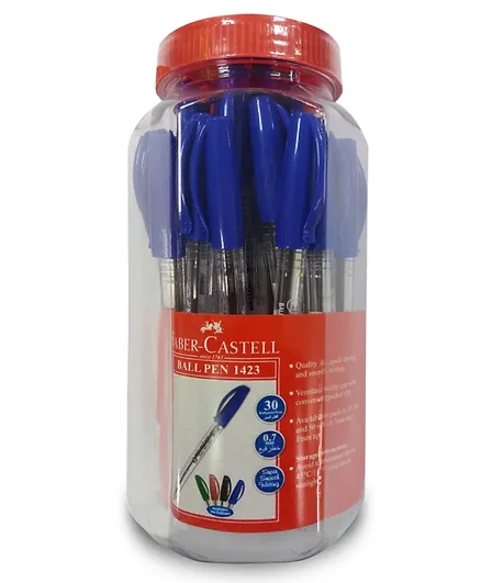 مجموعة أقلام جاف فابر كاستل 0.5 مم عبوة من 30 قلمًا - حبر أزرق