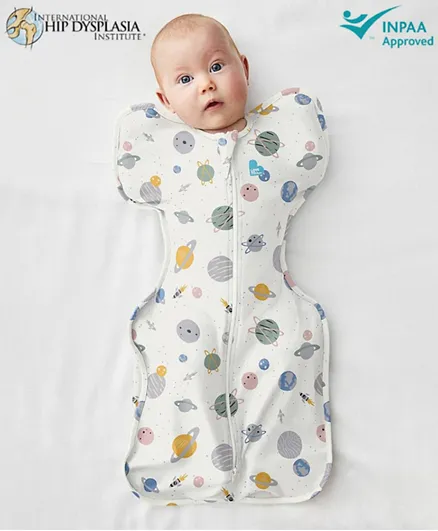 Love to Dream Stage 1 Swaddle Designer Lite 0.2 TOG Small - Planet