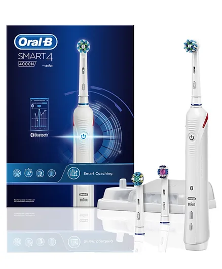 Oral-B Smart 4 4000N Rechargeable Toothbrush with Bluetooth Connectivity - White