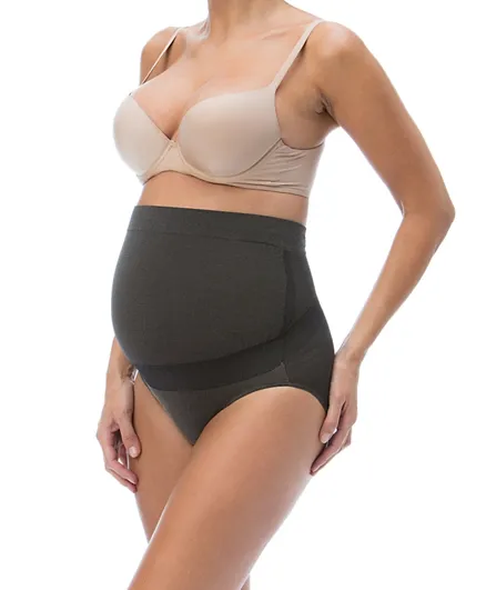 Relax Maternity 5150  Silver Fibre Over the Bump Maternity Knickers - Black