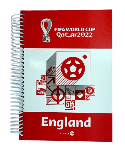 FIFA 2022 Country England Hard Cover A5 Spiral Notebook - 60 Sheets