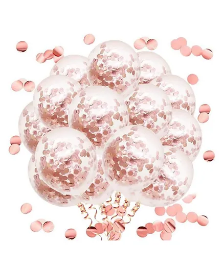 Highland Rose Gold Confetti Balloons - Pack of 10
