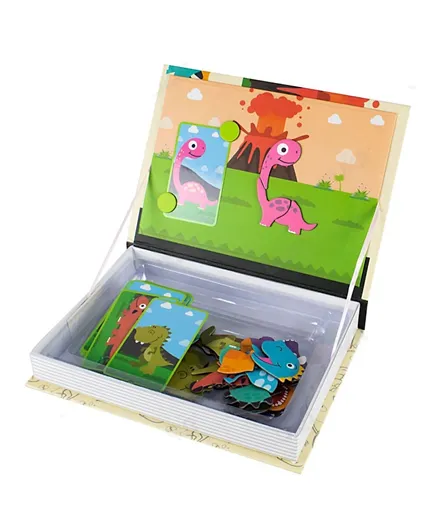 UKR Magnetic Puzzle Book Dinosaur - Multicolor