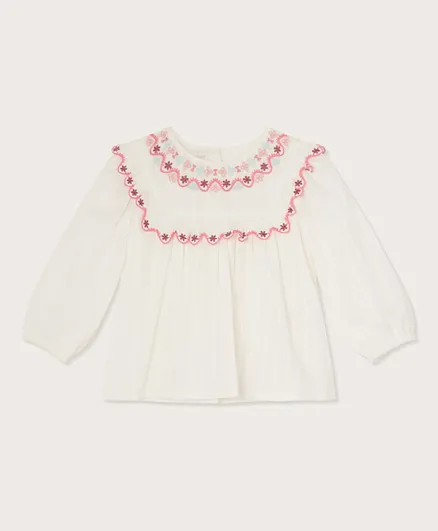 Monsoon Children Baby Embroidered Blouse - Ivory