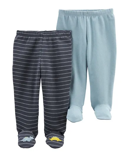 Carter's 2-Pack Cotton Footed Pants - Blue
