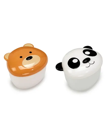 Melii Snack Container Bear & Panda Pack Of 2 - 232mL Each