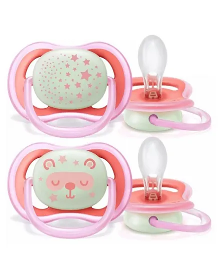 Philips Avent Silicone Ultra Air Soother Nt Girl - Pack of 2
