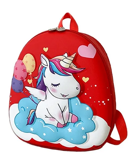 Brain Giggles Cute Unicorn Small School Bag Red - 12 Inch