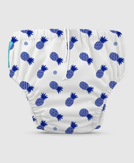 Charlie Banana Reusable Swim Diaper Blue Pineapple - Small