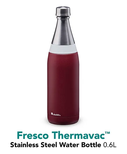 Aladdin Fresco Thermavac Stainless Steel Water Bottle Burgundy Red - 0.6L
