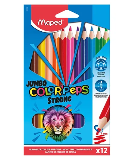 Maped Color Pencils Strong Jumbo Multicolor - Pack of 12