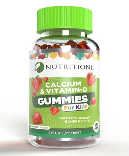 Nutritionl Calcium and Vitamin-D Dietary Supplement - 60 Gummies