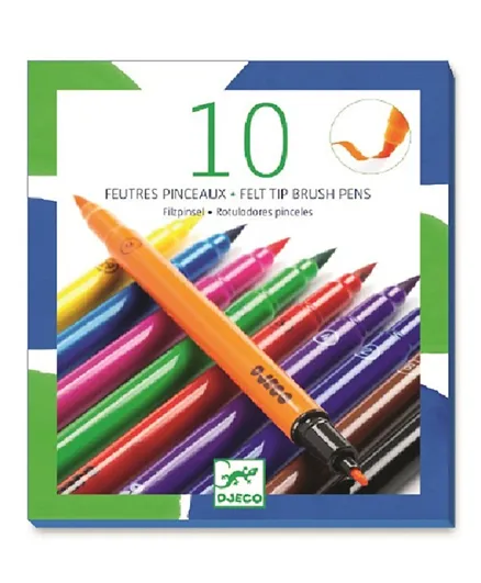 Djeco Felt Pens Pack of 10 - Multicolour