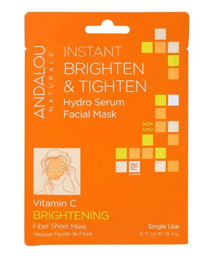 Andalou Naturals Instant Brighten & Tighten Hydro Serum Facial Sheet Mask - 1 Piece