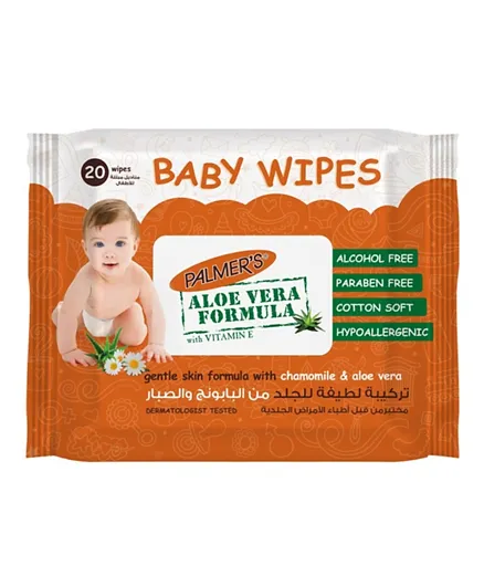 Palmer's Baby Wipes Flow Pack - 20 Pieces