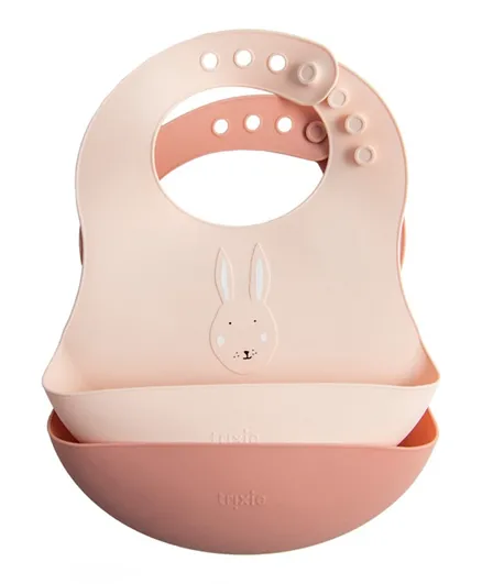 Trixie Mrs. Rabbit Silicone Bibs - Pack Of 2
