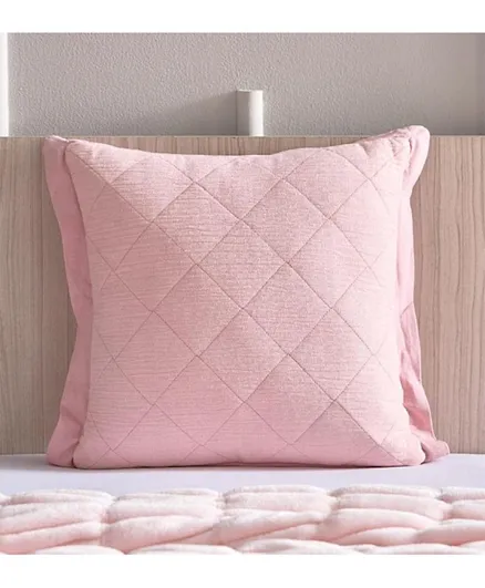 HomeBox Flutterby Blossom Cotton Quilted Filled Cushion - Pink