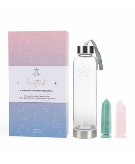 Prickly Pear Lovestruck Crystal Infused Interchangeable Water Bottle Gift Set - 500 mL