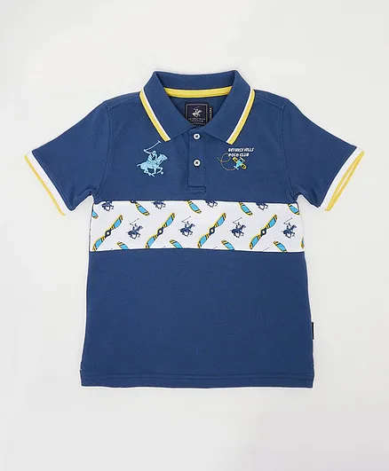 Beverly Hills Polo Club Collar Neck T-Shirt - Dark Blue
