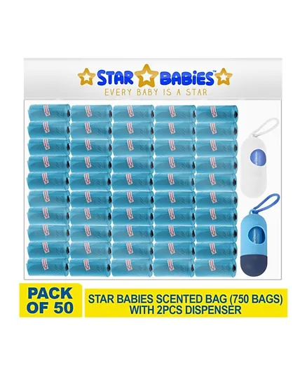 Star Babies Scented Bags With Dispenser - Blue